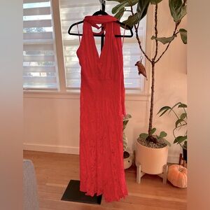 Zara satin dress with neck wrap